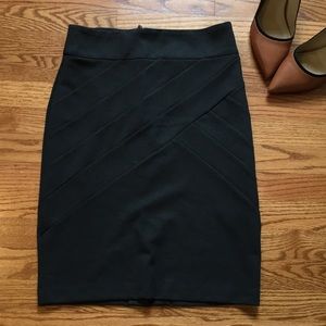 Stretchy knee length pencil skirt
